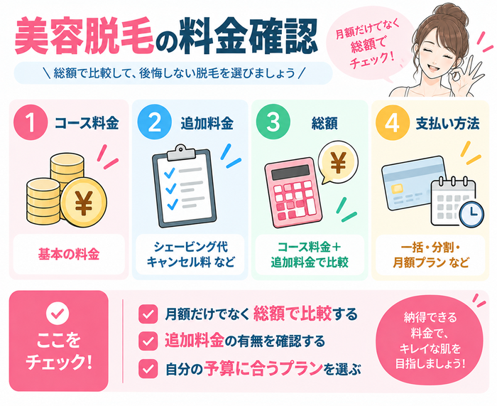 美容脱毛の料金確認