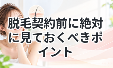 脱毛契約前に絶対に見ておくべきポイント