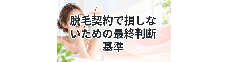 脱毛契約で損しないための最終判断基準