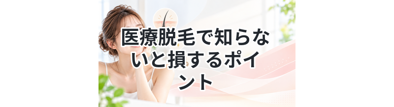 医療脱毛で知らないと損するポイント